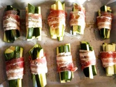 Zucchine e bacon a mazzetto, contorno facile