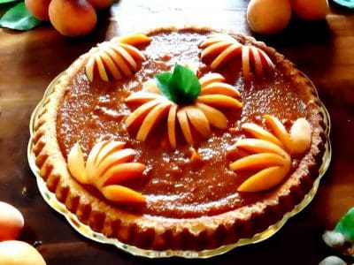 crostata morbida alle albicocche, low carb e senza glutine