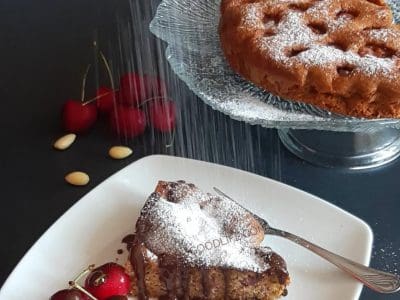 torta alle ciliegie e mandorle, low carb