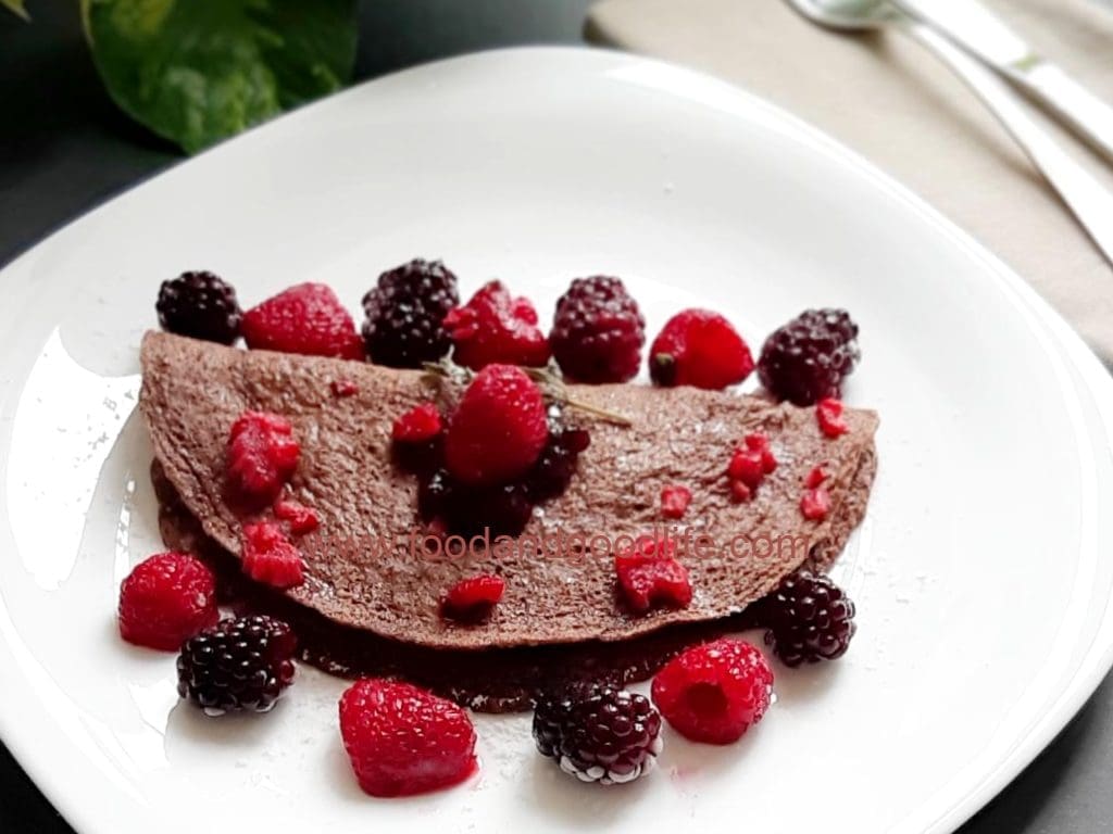 Crepe al cacao, low carb, keto e Paleo