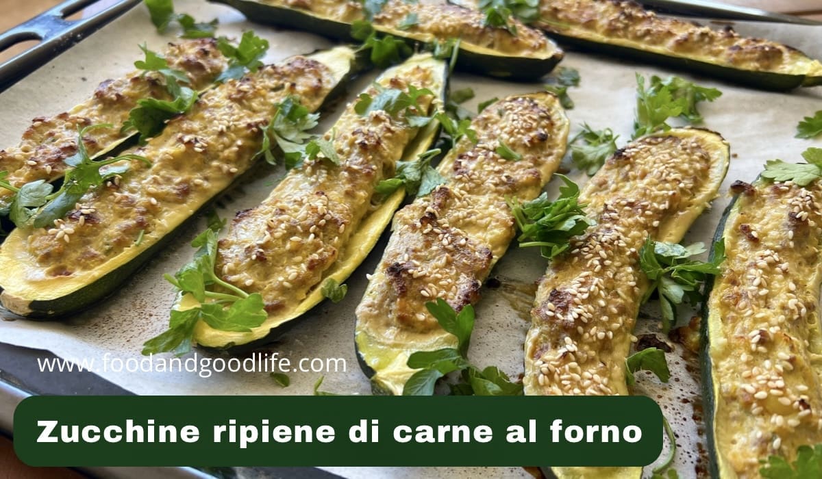 Zucchine ripiene di carne al forno